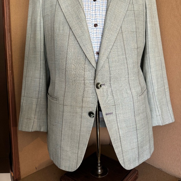 Size 40 Light green / celery window pain notch lapel 2 button jacket - Picture 2 of 5